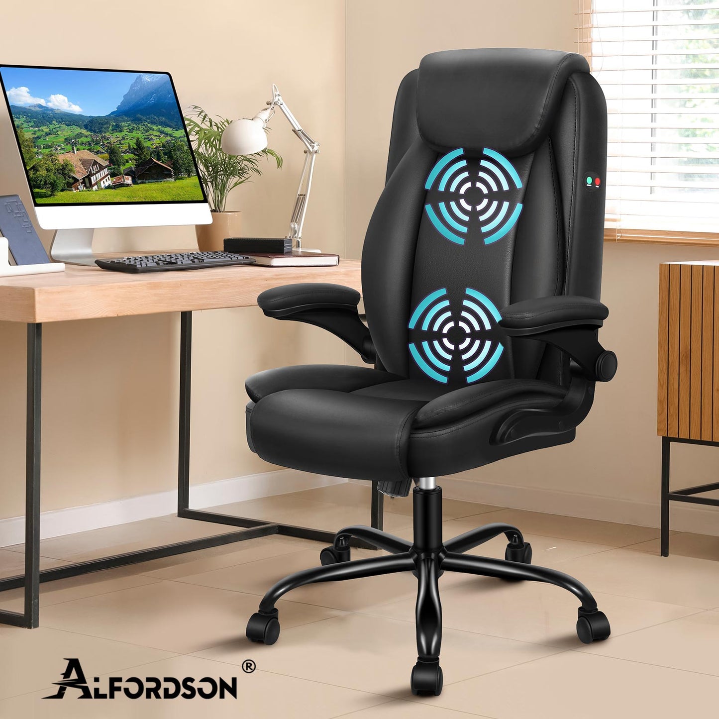 ALFORDSON Massage Bürostuhl Ergonomischer Executive Computer Gaming PU Leder