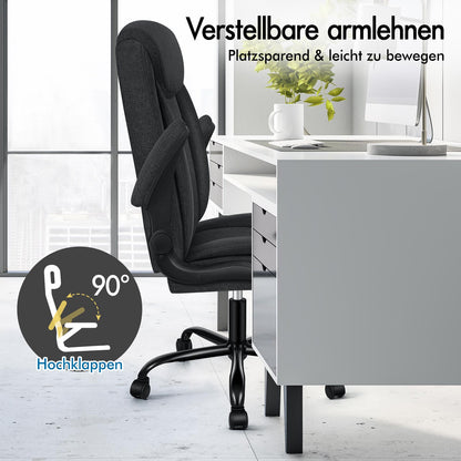 ALFORDSON Massage Bürostuhl Ergonomischer Executive Computer Gaming Stoff Schwarz