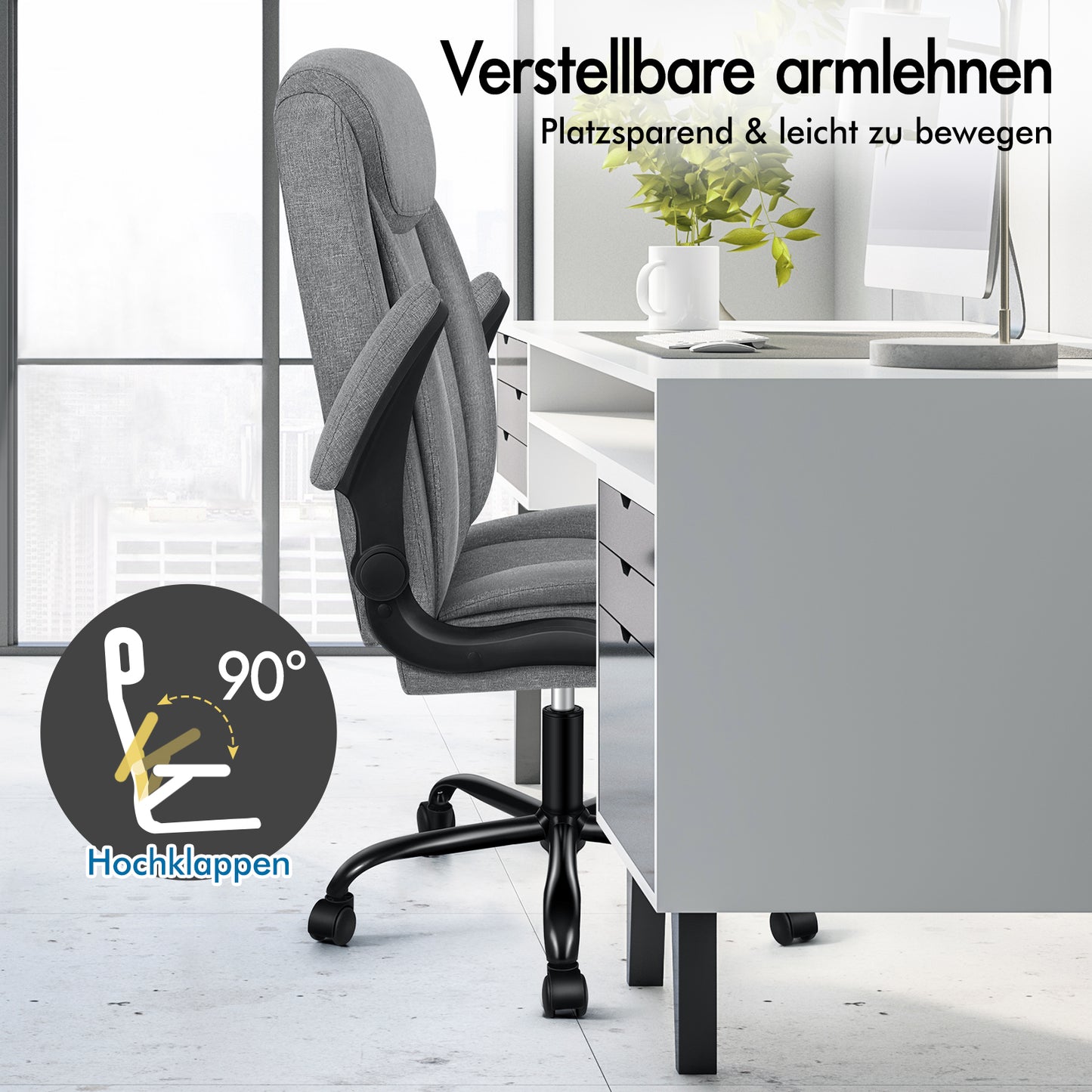 ALFORDSON Massage Bürostuhl Ergonomischer Executive Computer Gaming Stoff Grau