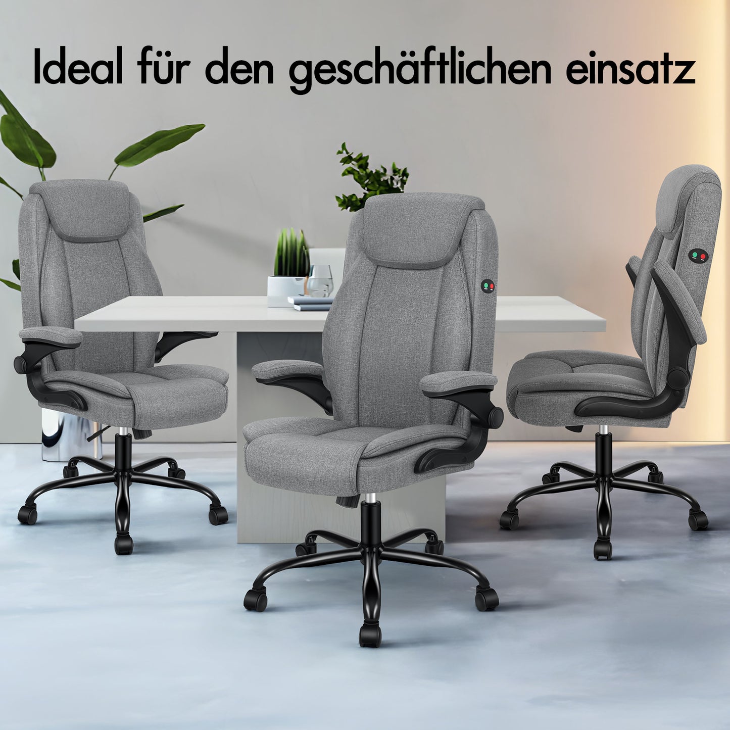 ALFORDSON Massage Bürostuhl Ergonomischer Executive Computer Gaming Stoff Grau
