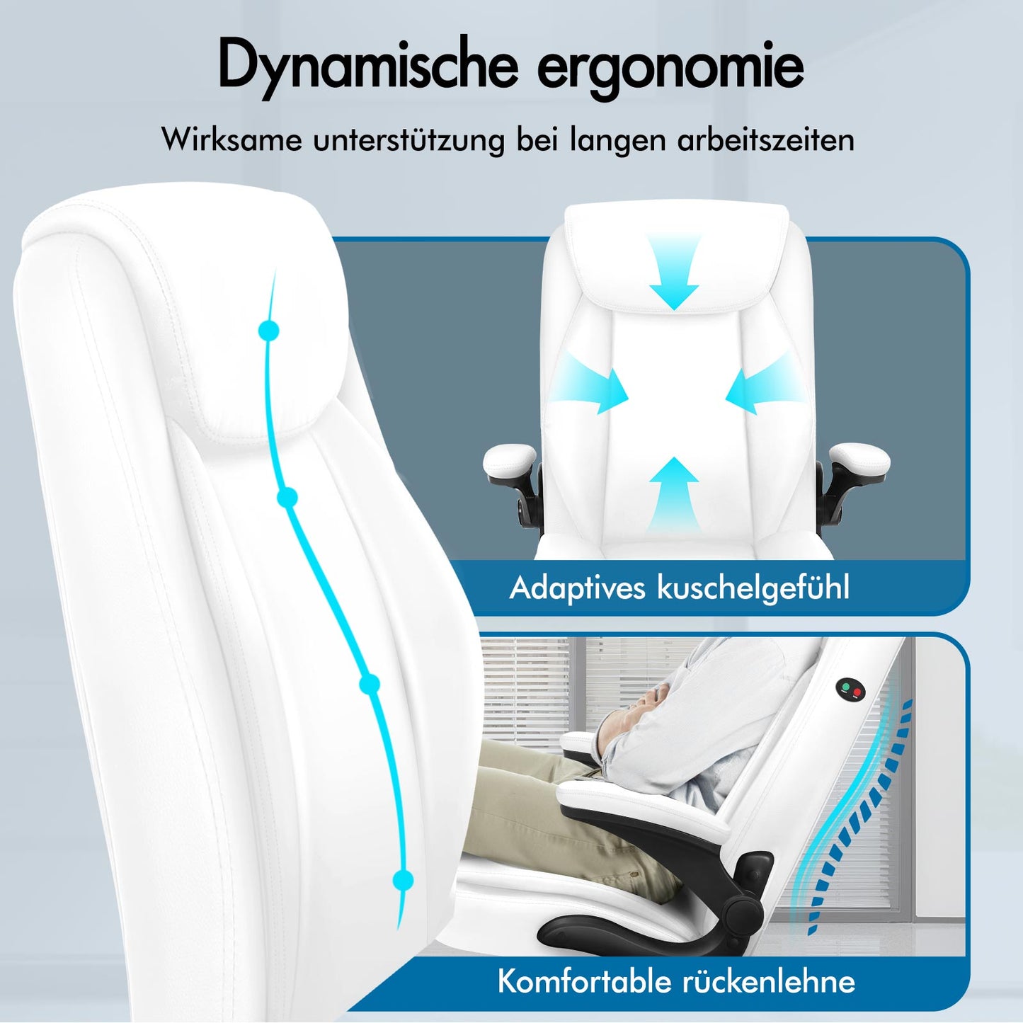 ALFORDSON Massage Bürostuhl Ergonomischer Executive Computer Gaming PU Leder