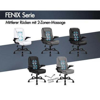 ALFORDSON Massage Bürostuhl Executive Gaming Racing Sitz PU-Leder/ Leinenstoff