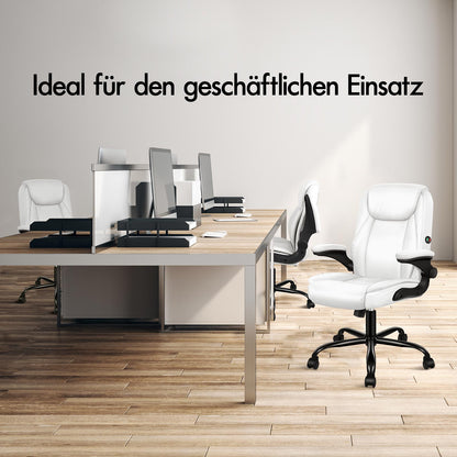 ALFORDSON Massage Bürostuhl Executive Computer Gaming Sitz PU Leder Weiß