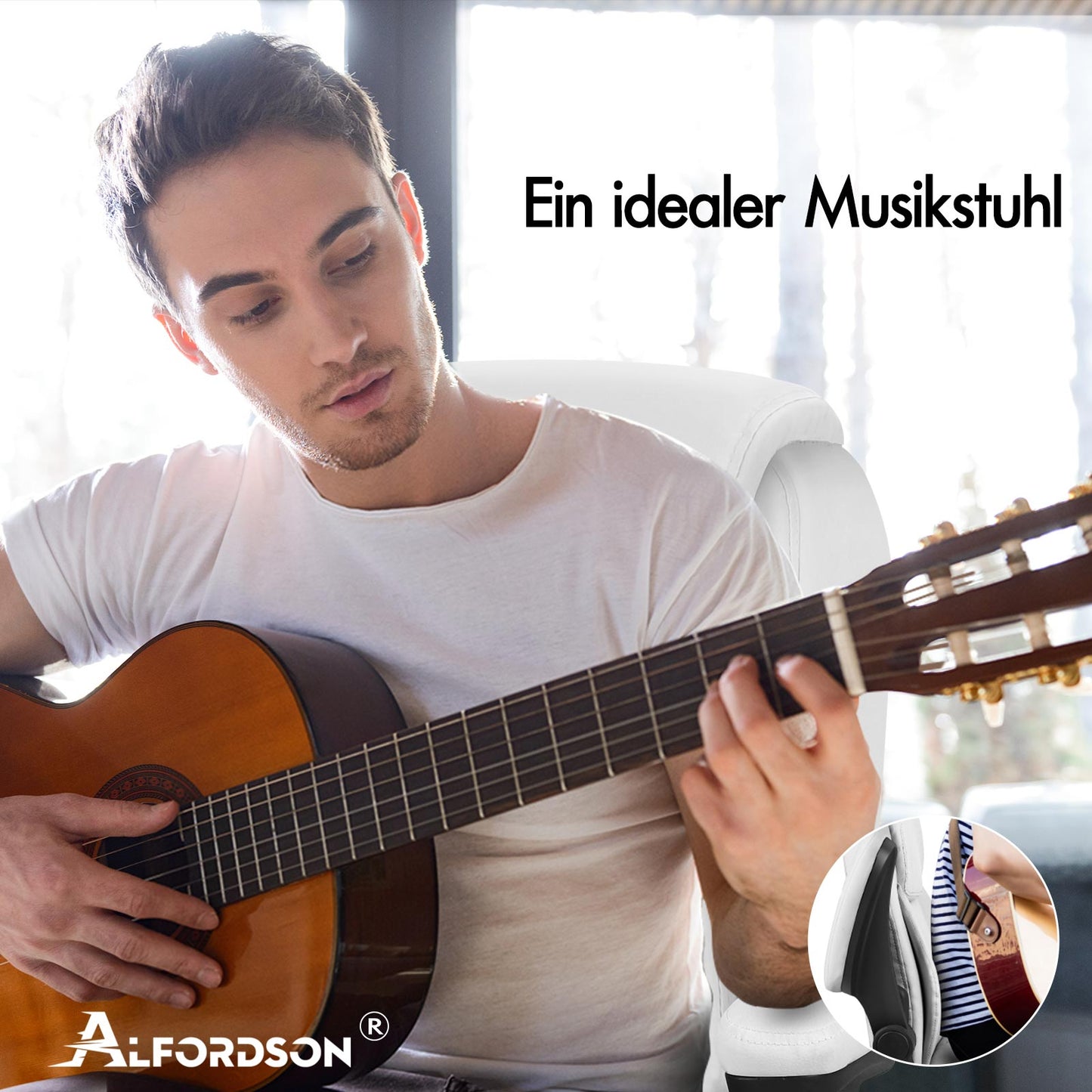 ALFORDSON Massage Bürostuhl Executive Gaming Racing Sitz PU-Leder/ Leinenstoff