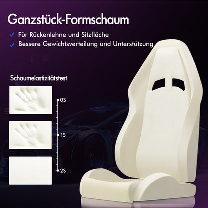 ALFORDSON Gaming Stuhl Büro Massage Computer Racing Sitz PU Leder Blau&Weiß