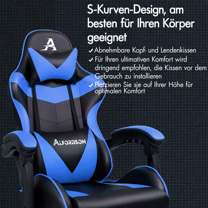 ALFORDSON Gaming Stuhl Büro Executive Racing Fußstütze Sitz PU Leder Mehrere