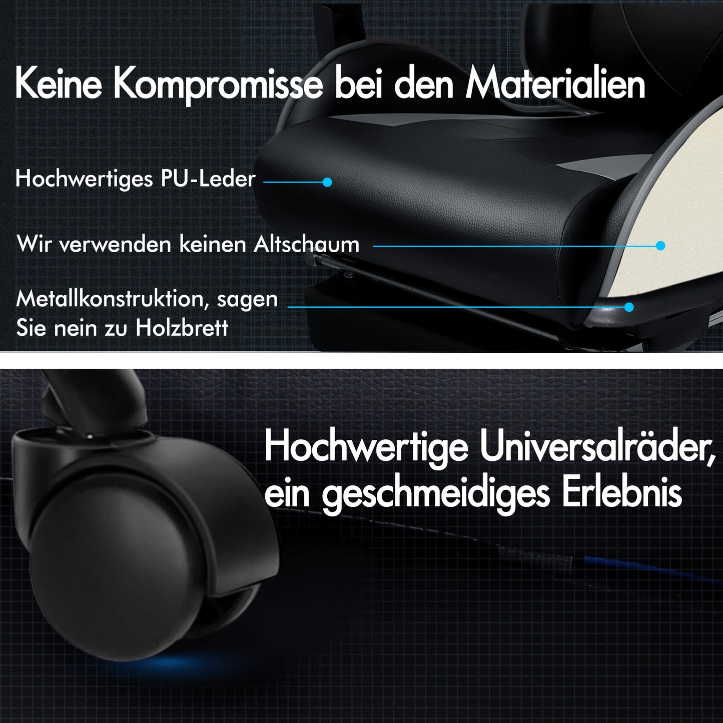 ALFORDSON Gaming Stuhl Büro Executive Racing Fußstütze Sitz PU Leder Mehrere
