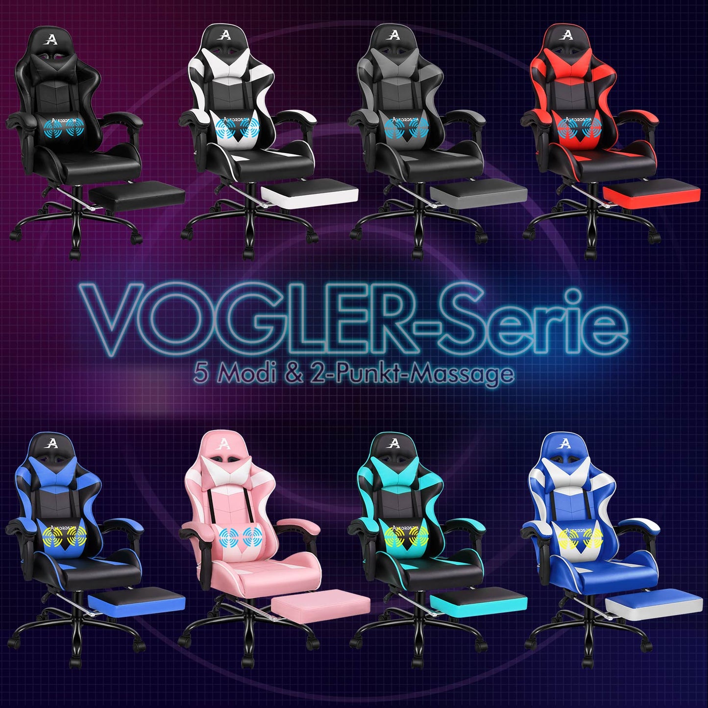 ALFORDSON Gaming Stuhl Büro Executive Racing Fußstütze Sitz PU Leder Mehrere