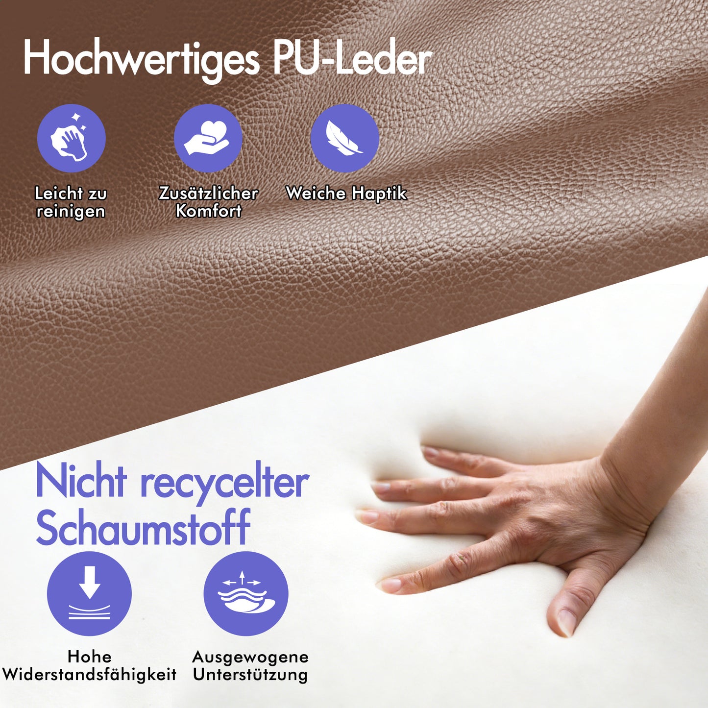 ALFORDSON Massage-Bürostuhl mit Fußstütze, Executive-Gaming-Sitz, PU-Leder