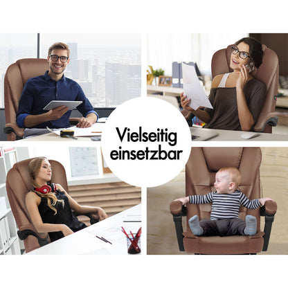 ALFORDSON Massage-Bürostuhl mit Fußstütze, Executive-Gaming-Sitz, PU-Leder
