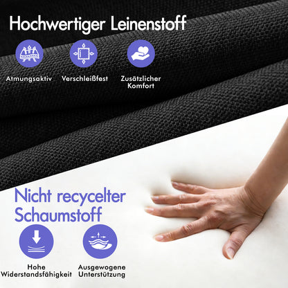 ALFORDSON Massage-Bürostuhl mit Fußstütze Schwarzer Stoff Executive-Gaming-Sitz