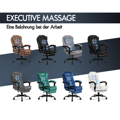 ALFORDSON Massage Bürostuhl mit Fußstütze Executive Gaming Sitz