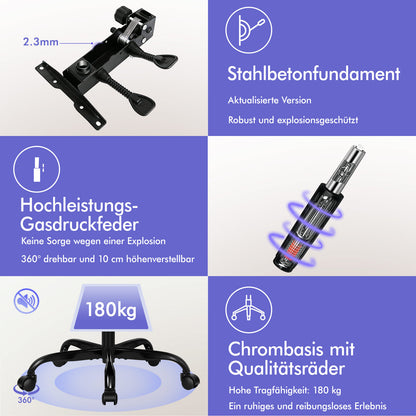 ALFORDSON Massage-Bürostuhl mit Fußstütze, Executive-Gaming-Sitz, PU-Leder
