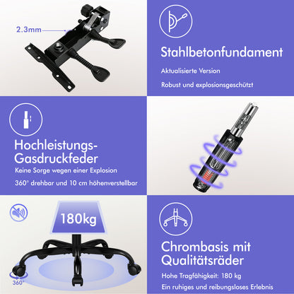 ALFORDSON Massage-Bürostuhl mit Fußstütze Samt Blau Executive-Gaming-Sitz