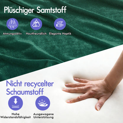 ELFORDSON Massage-Bürostuhl mit Fußstütze Samt Grün Executive-Gaming-Sitz