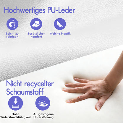 ALFORDSON Massage-Bürostuhl mit Fußstütze, Executive-Gaming-Sitz, PU-Leder Weiß