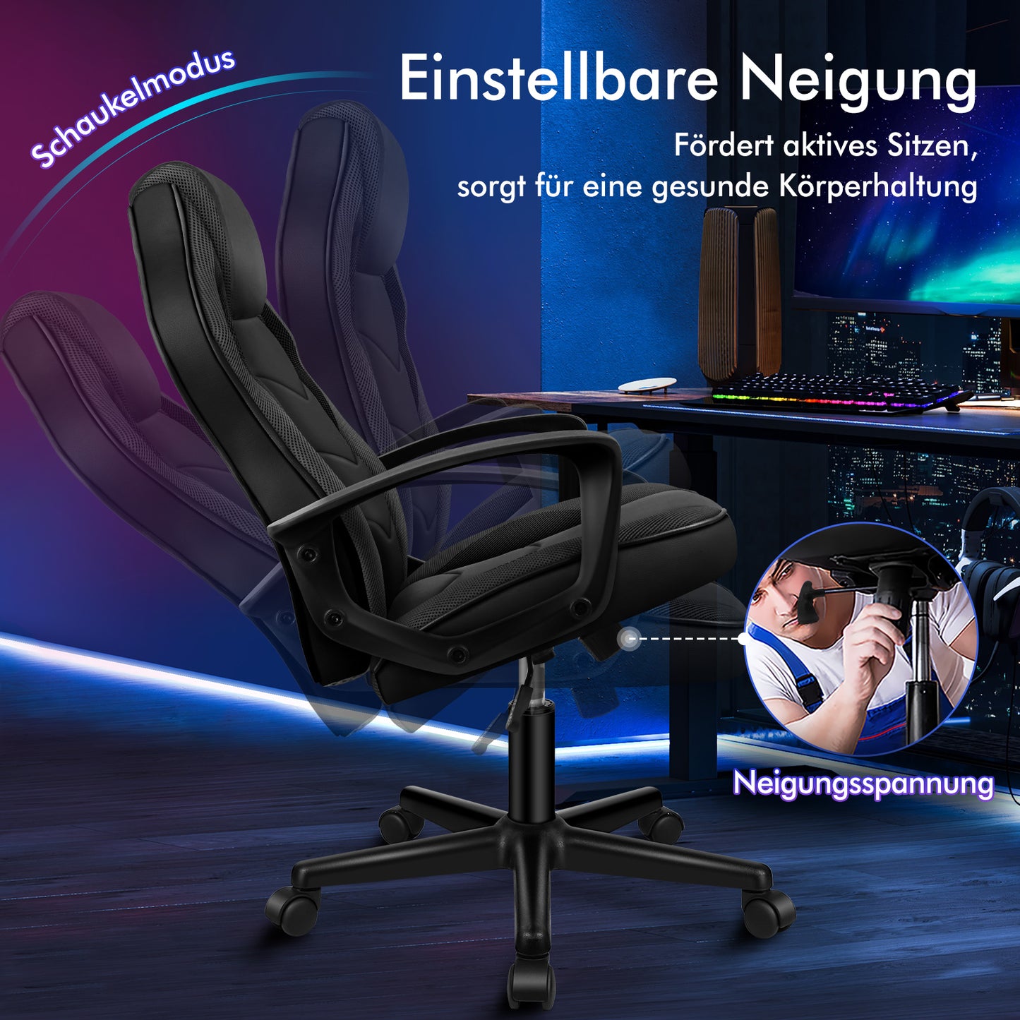 ALFORDSON Gaming Stuhl Racing Büro Ergonomisch Drehbar Exekutive Computer