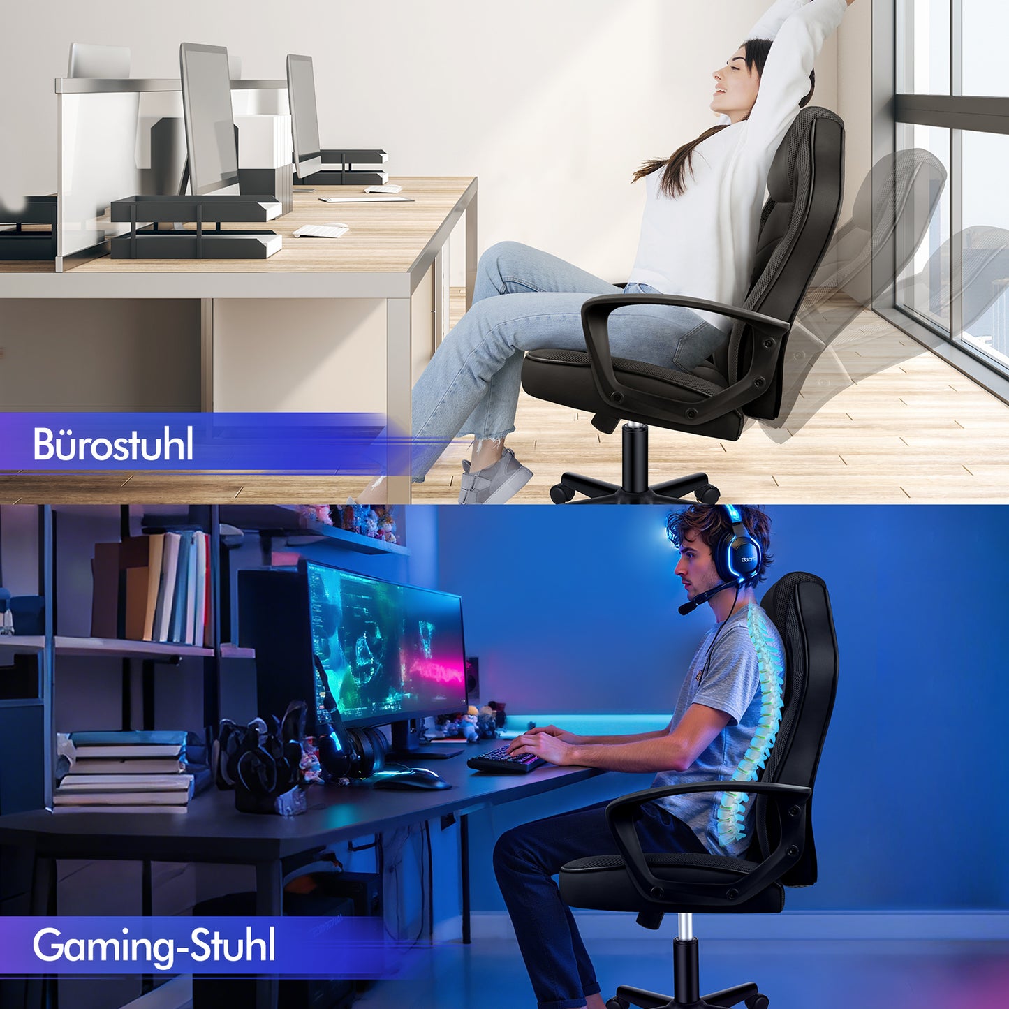 ALFORDSON Gaming Stuhl Racing Büro Ergonomisch Drehbar Exekutive Computer