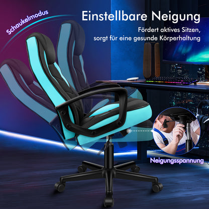 ALFORDSON Gaming Stuhl Racing Büro Ergonomisch Drehbar Exekutive Computer Cyan