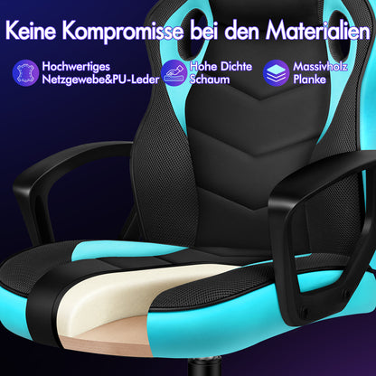 ALFORDSON Gaming Stuhl Racing Büro Ergonomisch Drehbar Exekutive Computer Cyan
