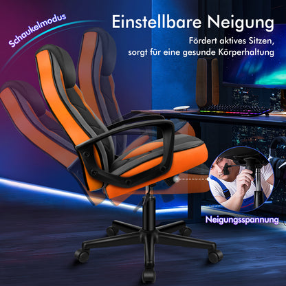 ALFORDSON Gaming Stuhl Racing Büro Ergonomisch Drehbar Exekutive Computer Orange