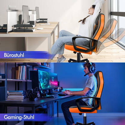 ALFORDSON Gaming Stuhl Racing Büro Ergonomisch Drehbar Exekutive Computer Orange