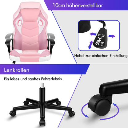 ALFORDSON Gaming Stuhl Racing Büro Ergonomisch Drehbar Exekutive Computer Rosa
