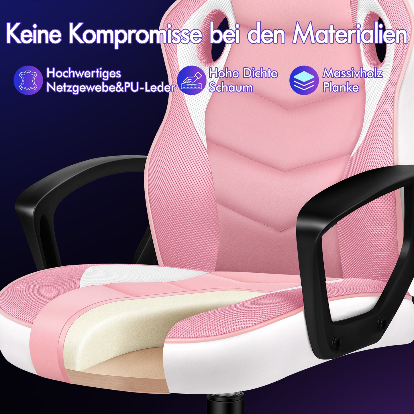 ALFORDSON Gaming Stuhl Racing Büro Ergonomisch Drehbar Exekutive Computer Rosa