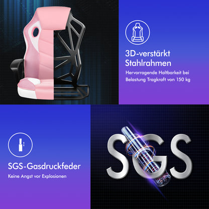 ALFORDSON Gaming Stuhl Racing Büro Ergonomisch Drehbar Exekutive Computer Rosa