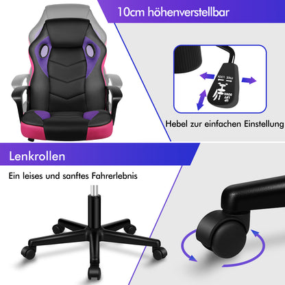 ALFORDSON Gaming Stuhl Racing Büro Ergonomisch Drehbar Exekutive Computer Lila