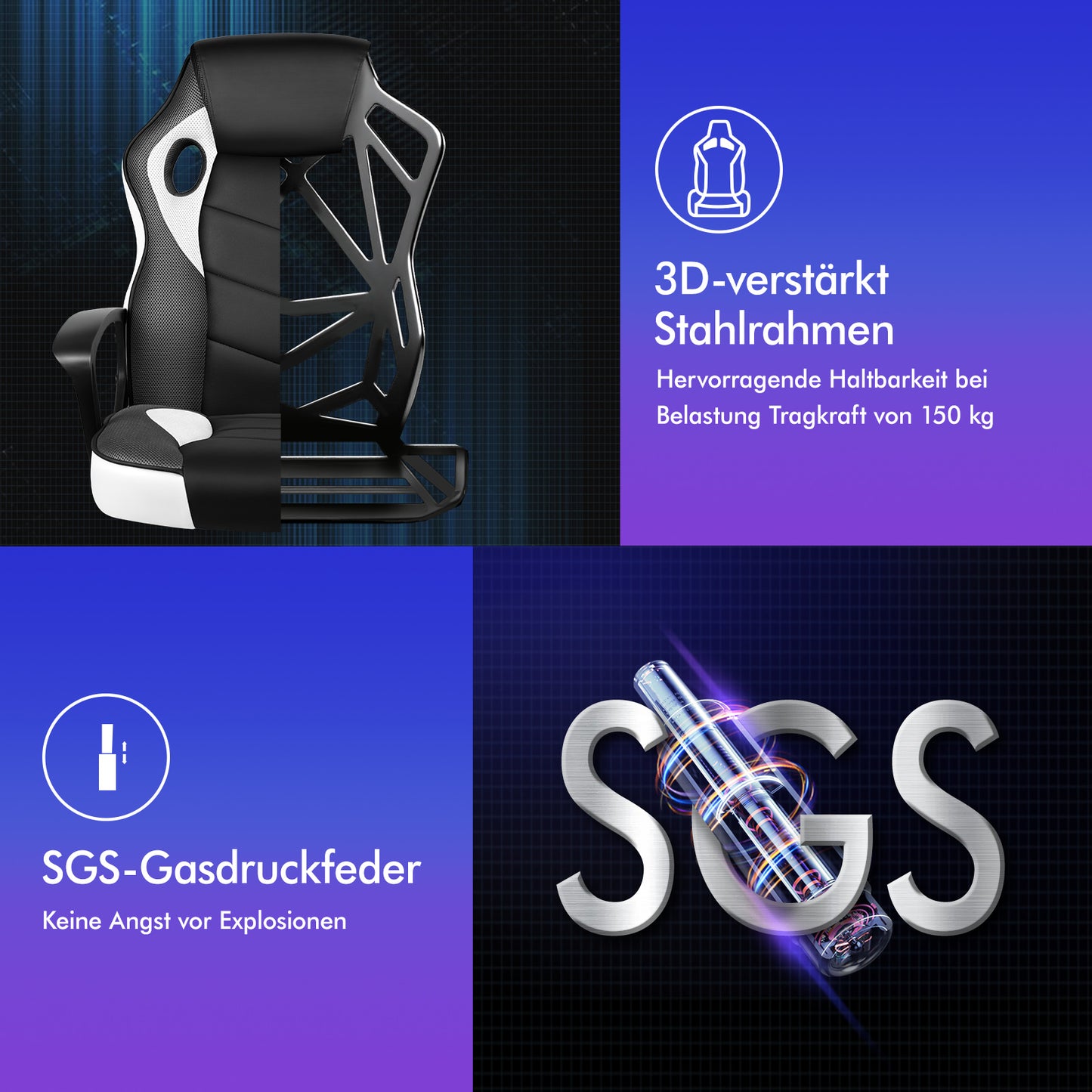 ALFORDSON Gaming Stuhl Racing Büro Ergonomisch Drehbar Exekutive Computer Sitz