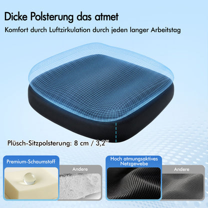 ALFORDSON Mesh-Bürostuhl Executive-Stoffsitz Neigbar für Gaming Renncomputer