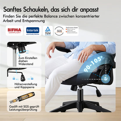 ALFORDSON Mesh-Bürostuhl Executive-Stoffsitz Neigbar für Gaming Renncomputer