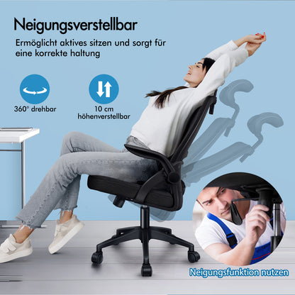 ALFORDSON Mesh-Bürostuhl Executive-Stoffsitz Neigbar für Gaming Renncomputer