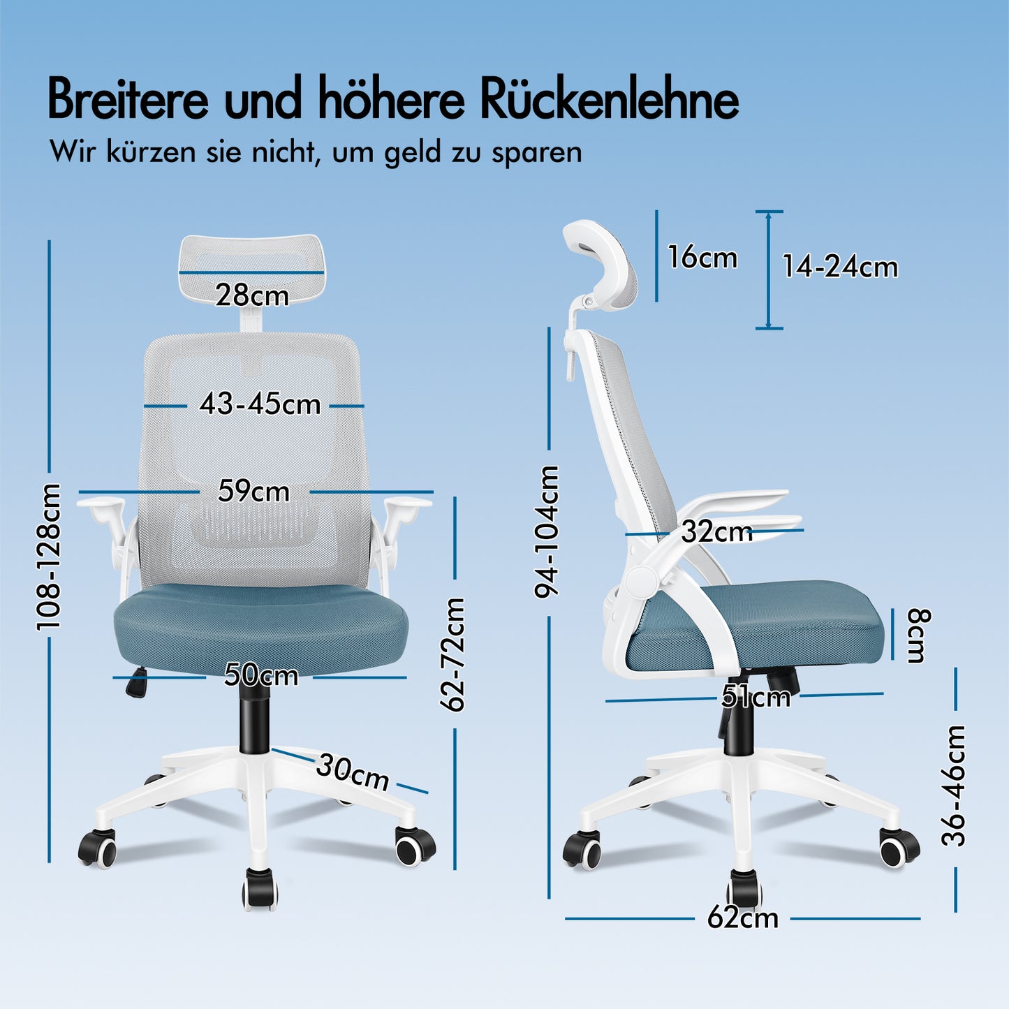 ALFORDSON Mesh Office Chair Executive Fabric Seat Reclining for Gaming Racing Computer