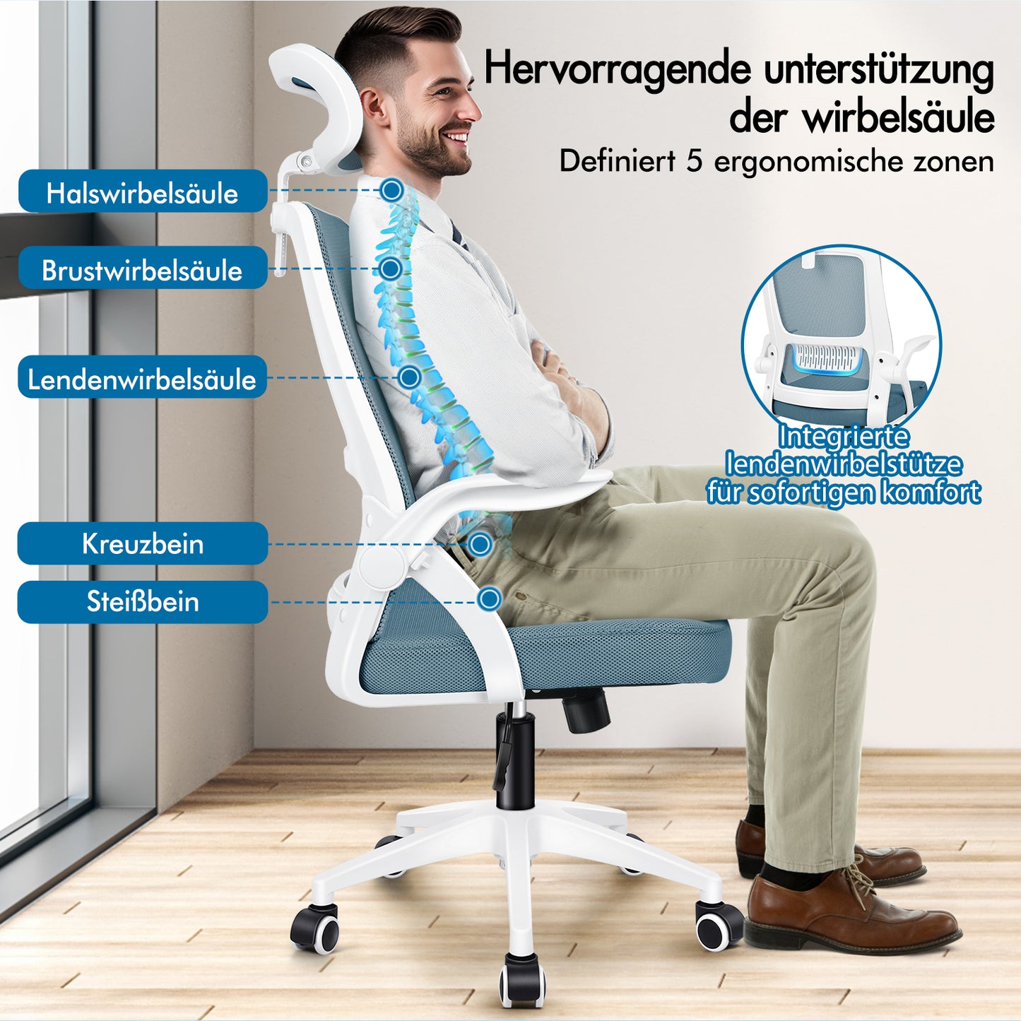 ALFORDSON Mesh Office Chair Executive Fabric Seat Reclining for Gaming Racing Computer