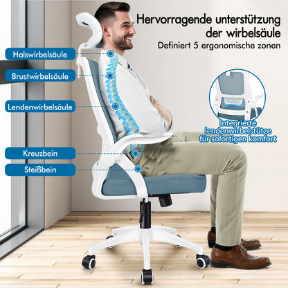 ALFORDSON Mesh Office Chair Executive Fabric Seat Reclining for Gaming Racing Computer