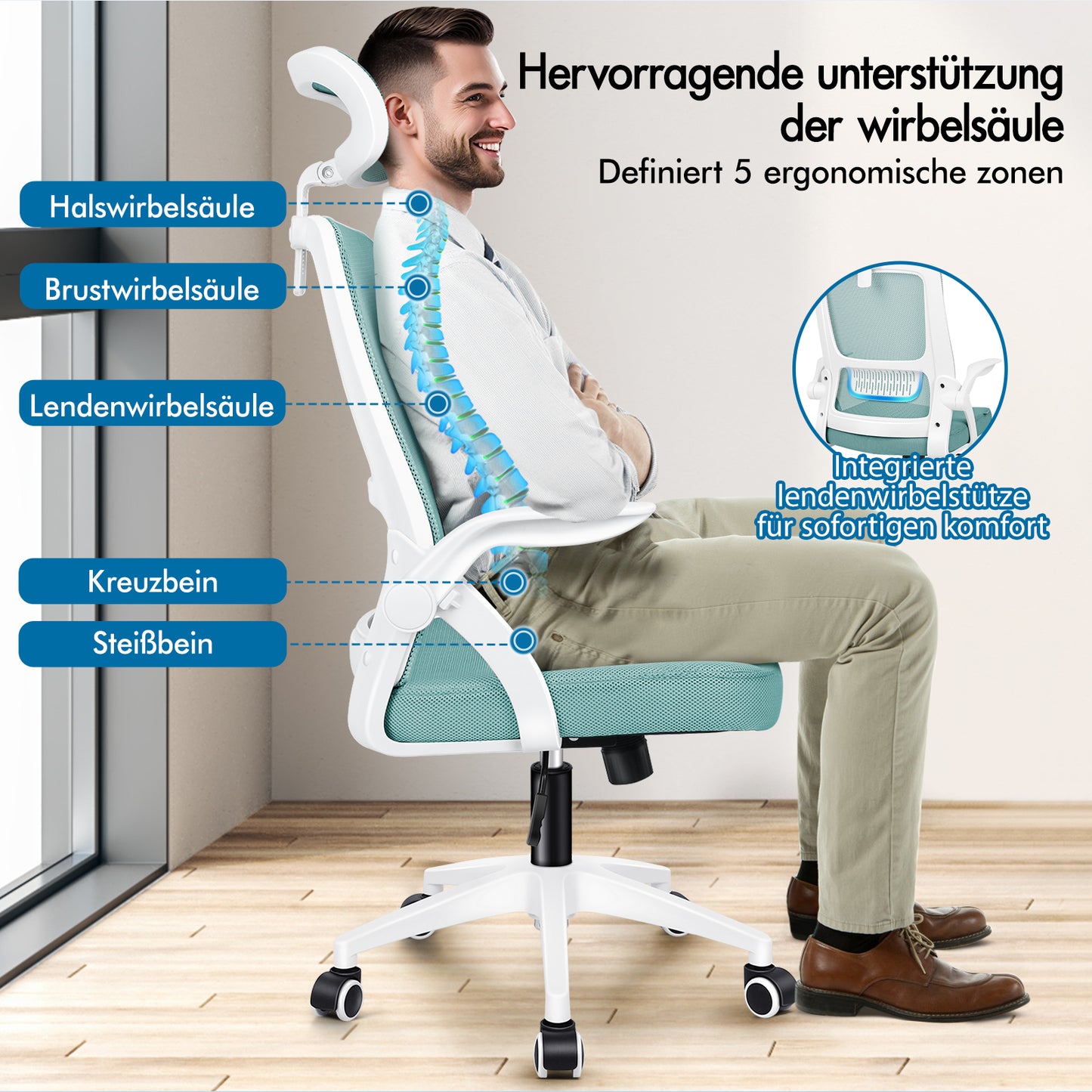 ALFORDSON Mesh Office Chair Executive Fabric Seat Reclining for Gaming Racing Computer