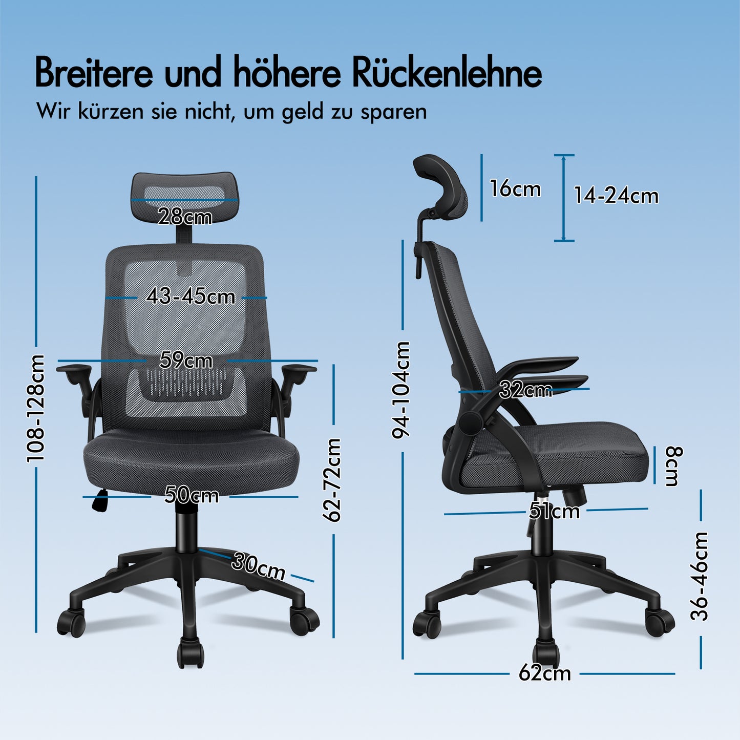 ALFORDSON Mesh Office Chair Executive Fabric Seat Reclining for Gaming Racing Computer