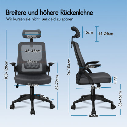 ALFORDSON Mesh Office Chair Executive Fabric Seat Reclining for Gaming Racing Computer