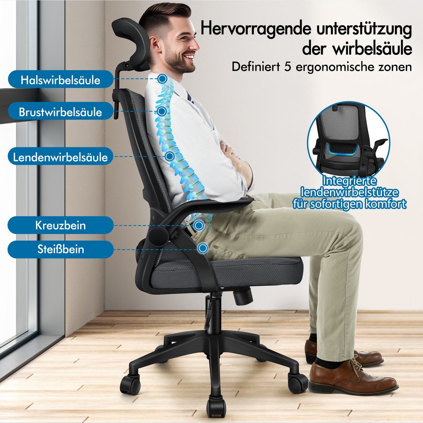 ALFORDSON Mesh Office Chair Executive Fabric Seat Reclining for Gaming Racing Computer