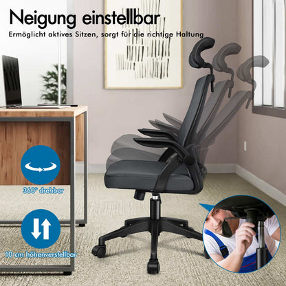 ALFORDSON Mesh-Bürostuhl Executive-Stoffsitz Neigbar für Gaming Renncomputer