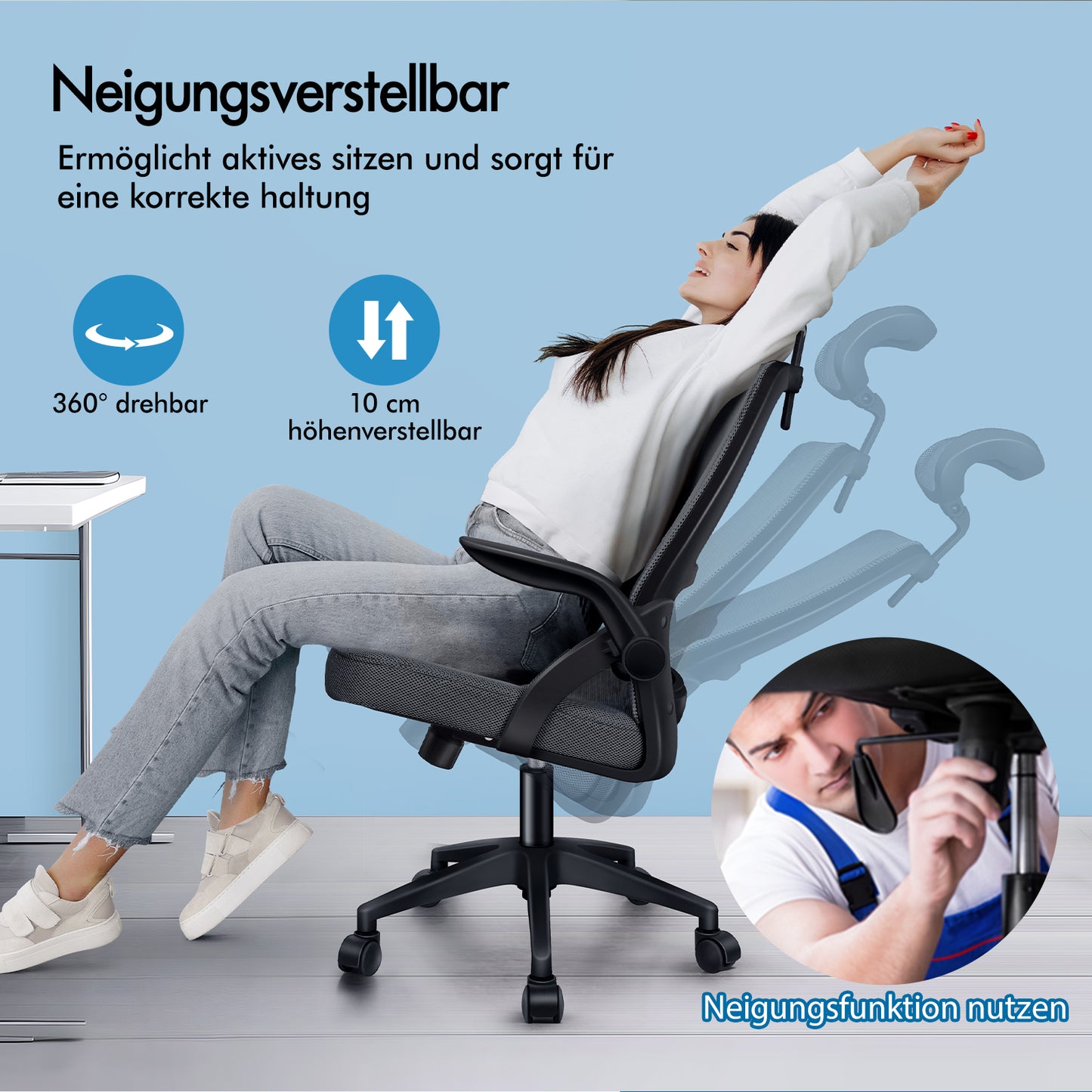 ALFORDSON Mesh Office Chair Executive Fabric Seat Reclining for Gaming Racing Computer