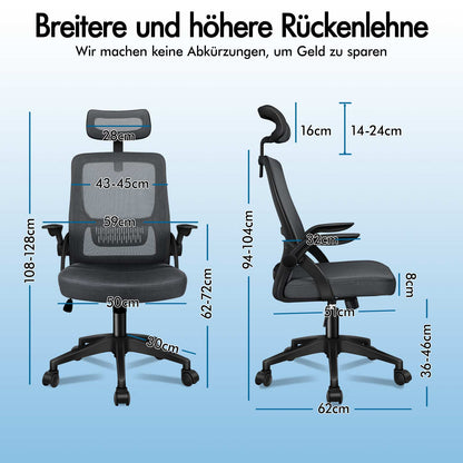 ALFORDSON Mesh-Bürostuhl Executive-Stoffsitz Neigbar für Gaming Renncomputer