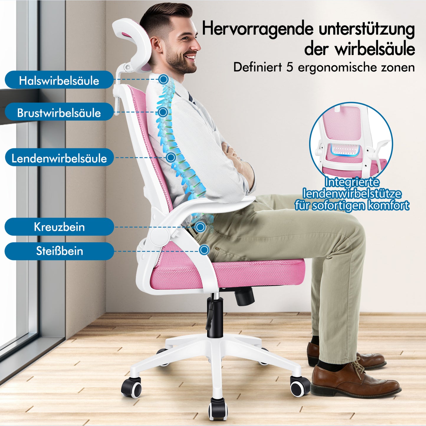 ALFORDSON Mesh Office Chair Executive Fabric Seat Reclining for Gaming Racing Computer