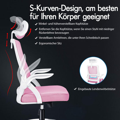 ALFORDSON Mesh-Bürostuhl Executive-Stoffsitz Neigbar für Gaming Renncomputer