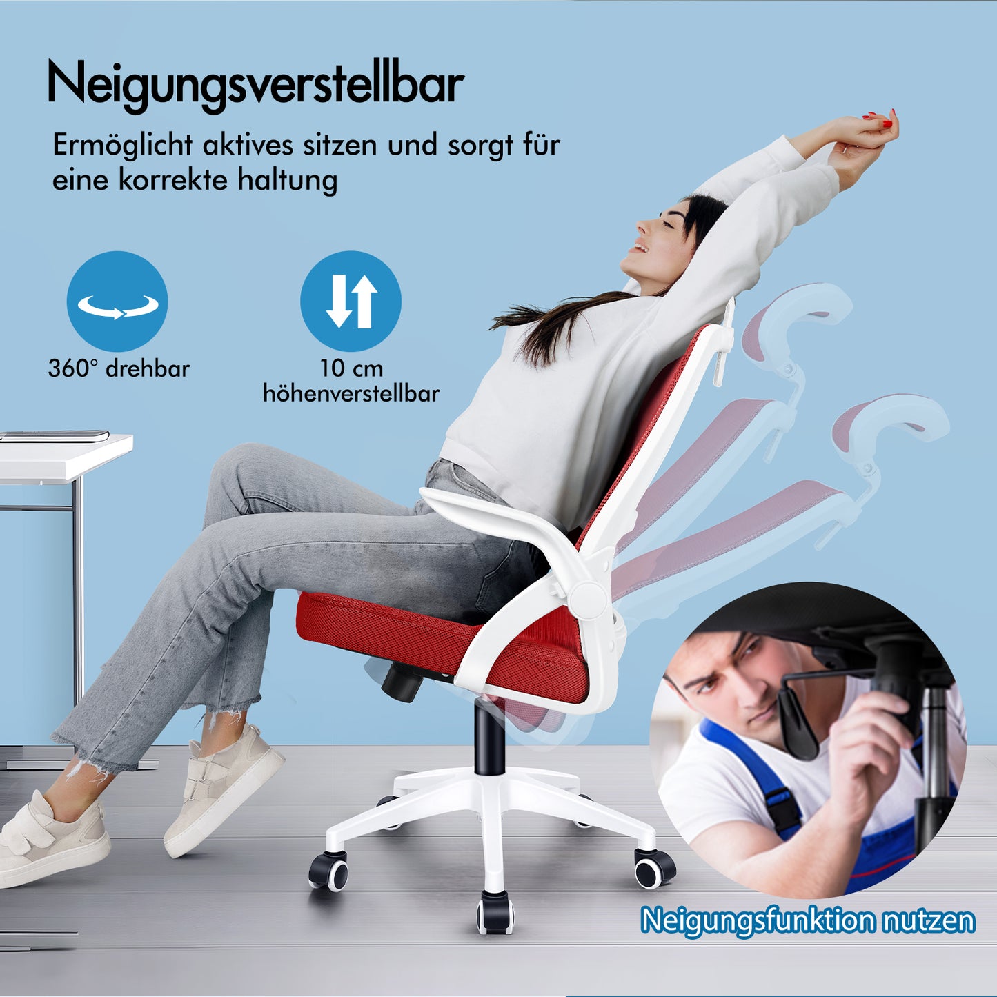 ALFORDSON Mesh Office Chair Executive Fabric Seat Reclining for Gaming Racing Computer