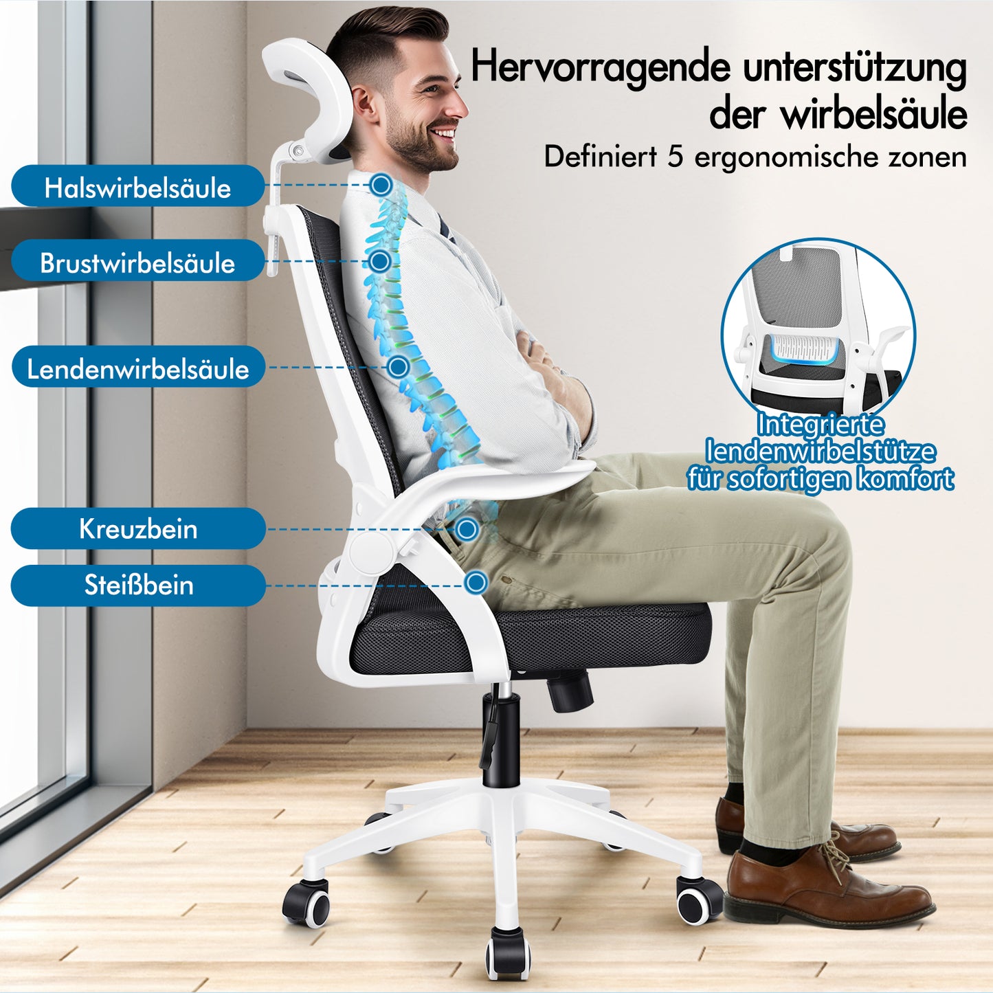 ALFORDSON Mesh Office Chair Executive Fabric Seat Reclining for Gaming Racing Computer