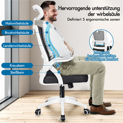 ALFORDSON Mesh Office Chair Executive Fabric Seat Reclining for Gaming Racing Computer