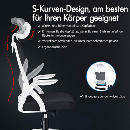 ALFORDSON Mesh-Bürostuhl Executive-Stoffsitz Neigbar für Gaming Renncomputer